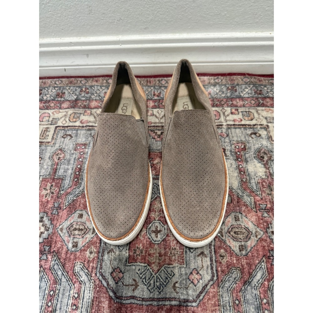 UGG Jass Perforated Suede Slip On Sneakers Taupe Grey 1018375 Mens 10